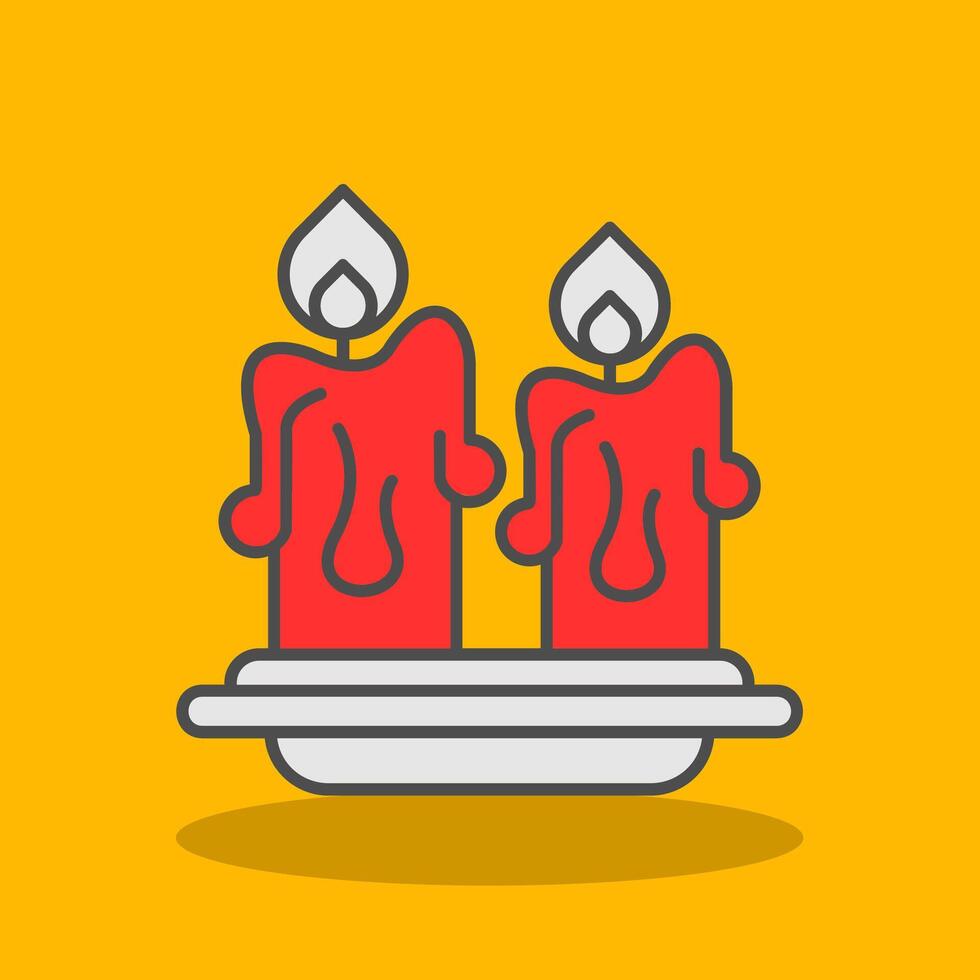 Candles Filled Shadow Icon vector