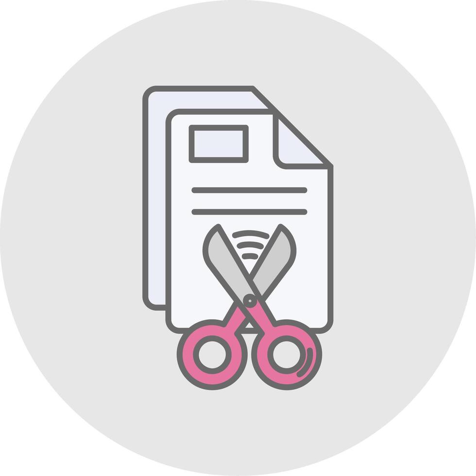 Cut Line Filled Light Circle Icon vector