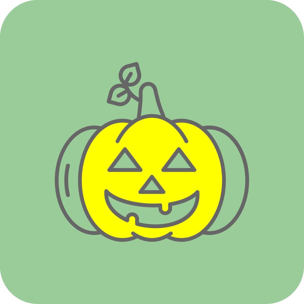 Pumpkin Filled Yellow Icon vector