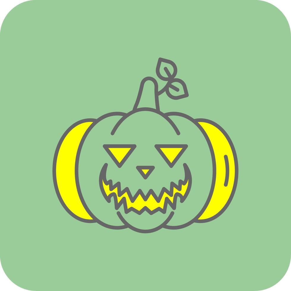 calabaza lleno amarillo icono vector