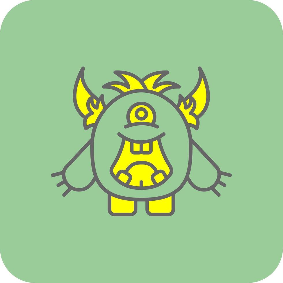 Monster Filled Yellow Icon vector
