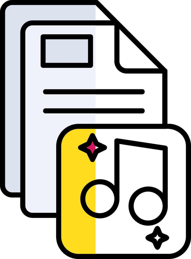 Music Filled Half Cut Icon vector