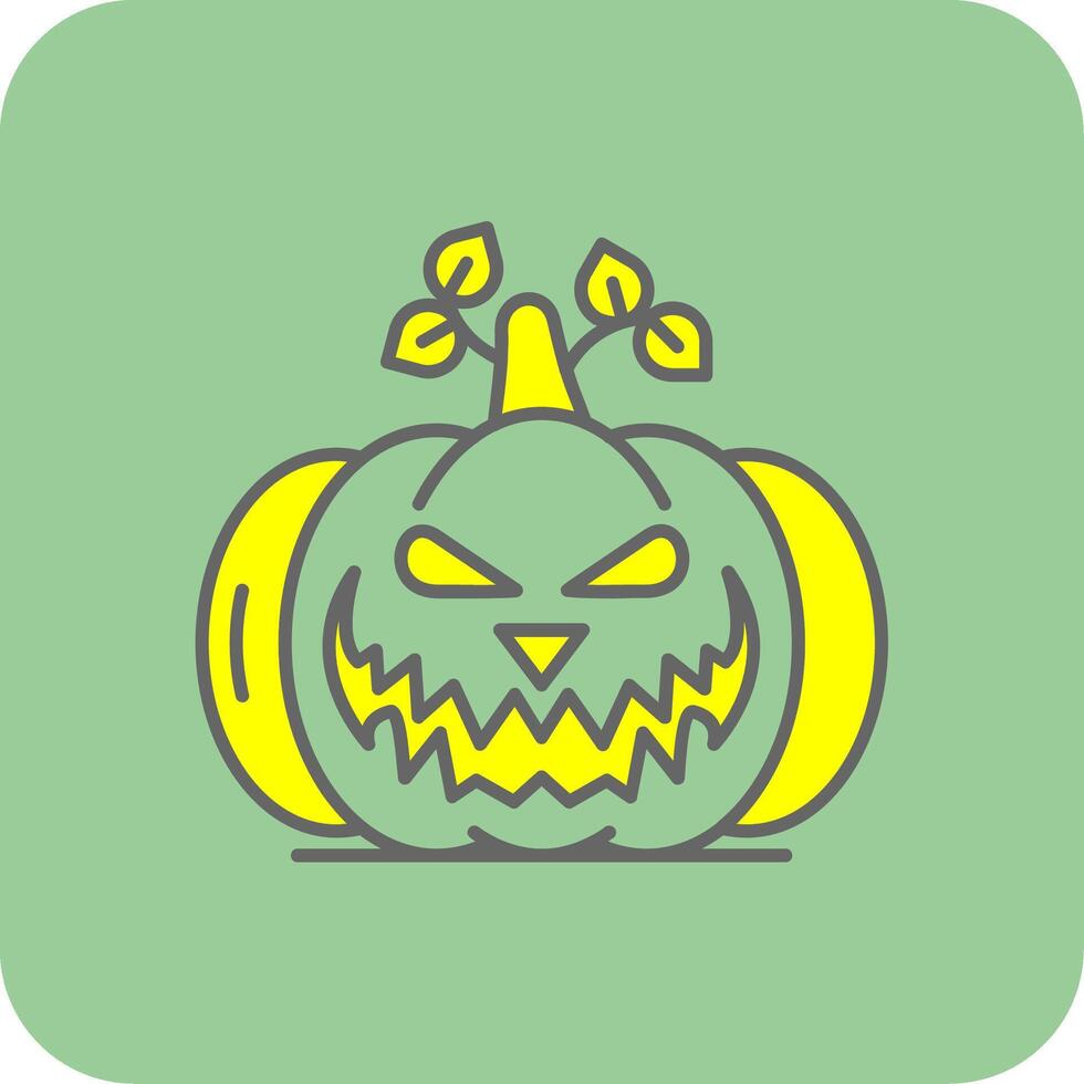 Pumpkin Filled Yellow Icon vector