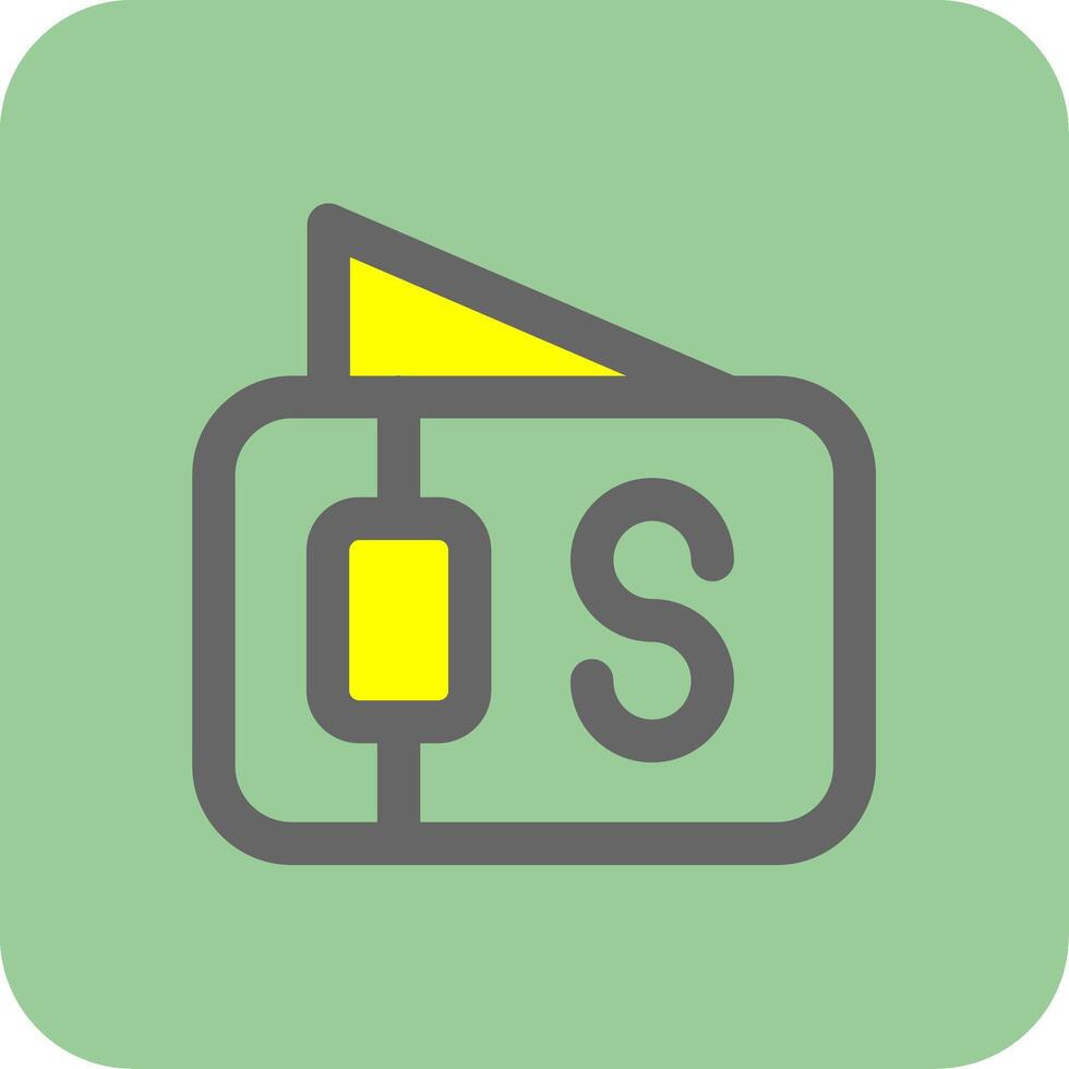 Wallet Filled Yellow Icon vector