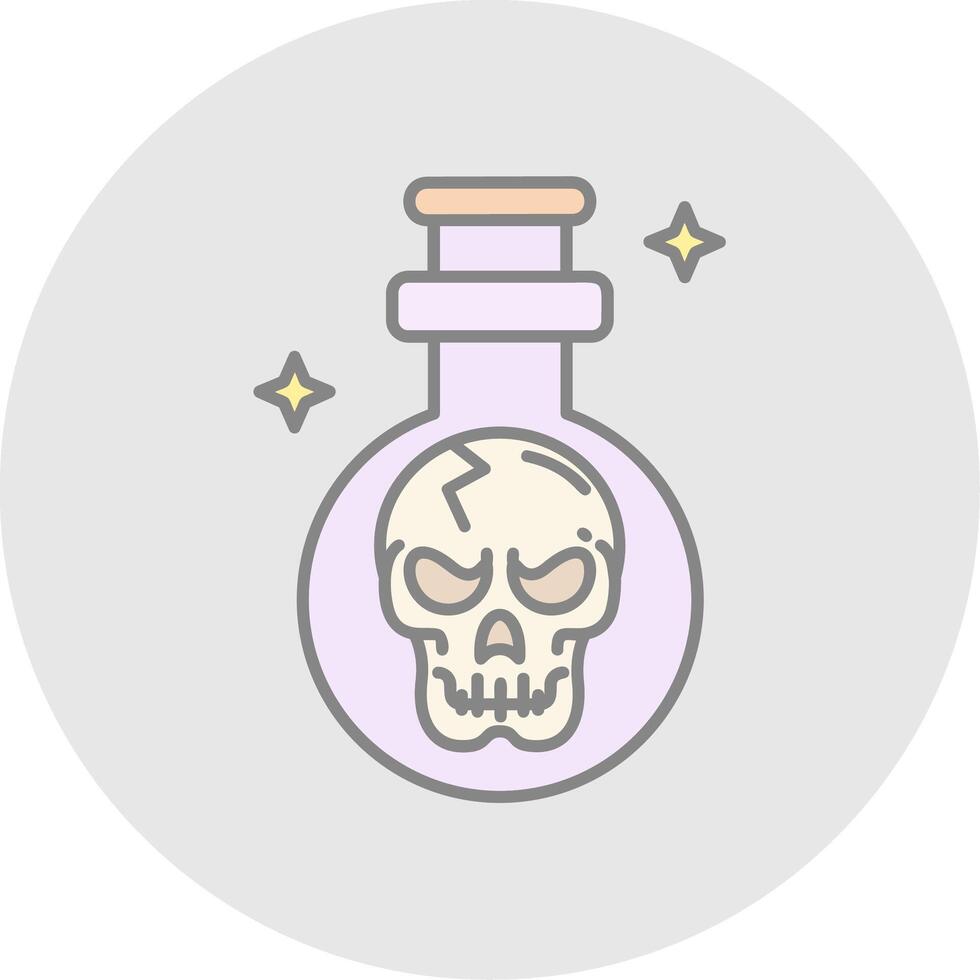 Potion Line Filled Light Circle Icon vector