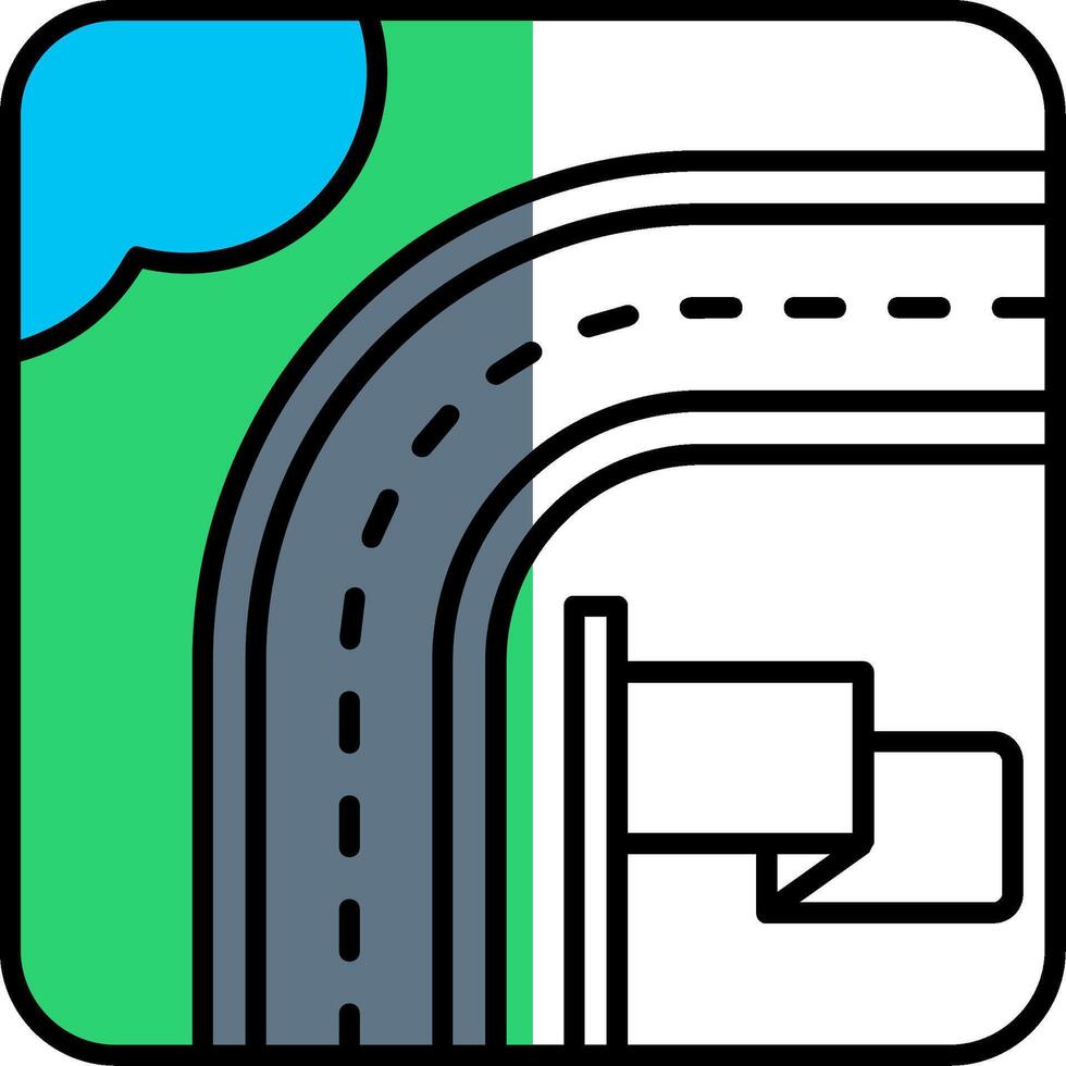 Destination Filled Half Cut Icon vector