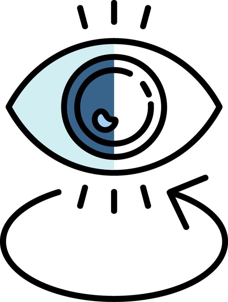 Eye Filled Half Cut Icon vector