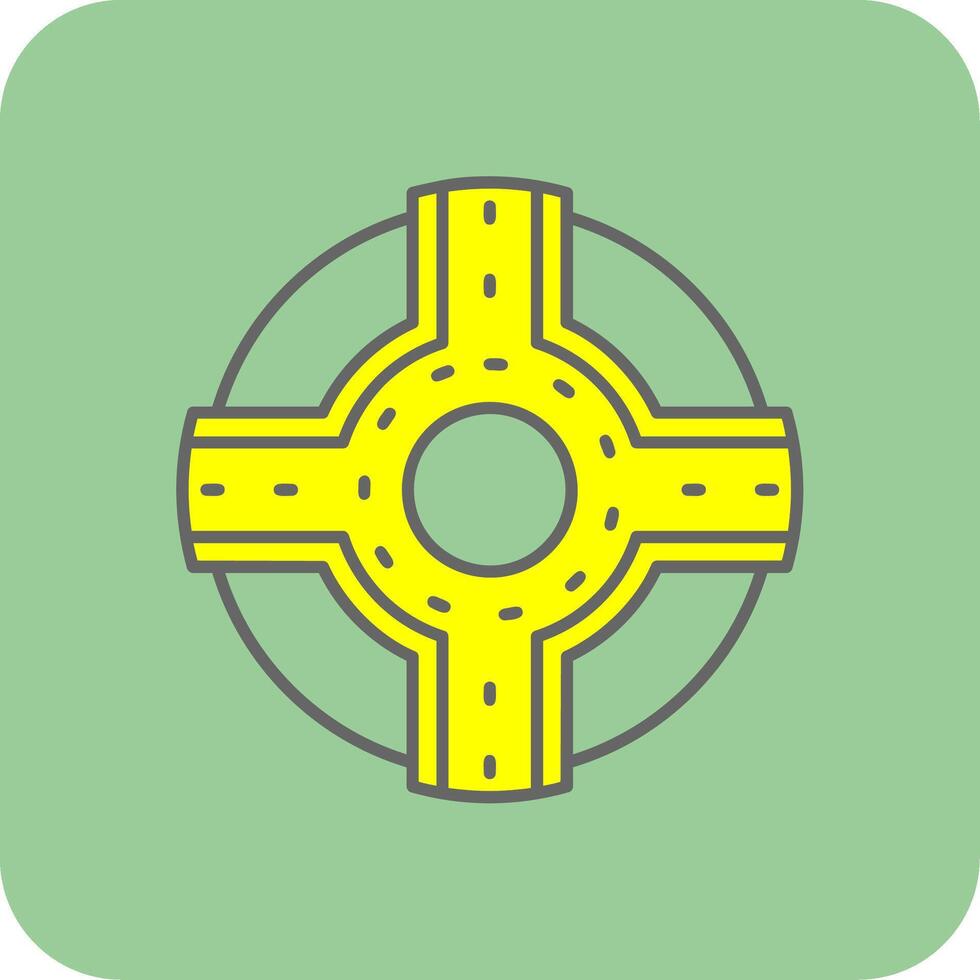 rotonda lleno amarillo icono vector