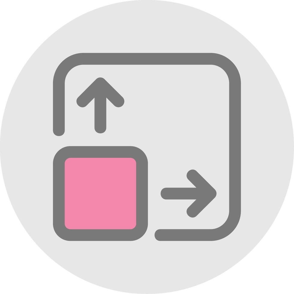 Expand Line Filled Light Circle Icon vector