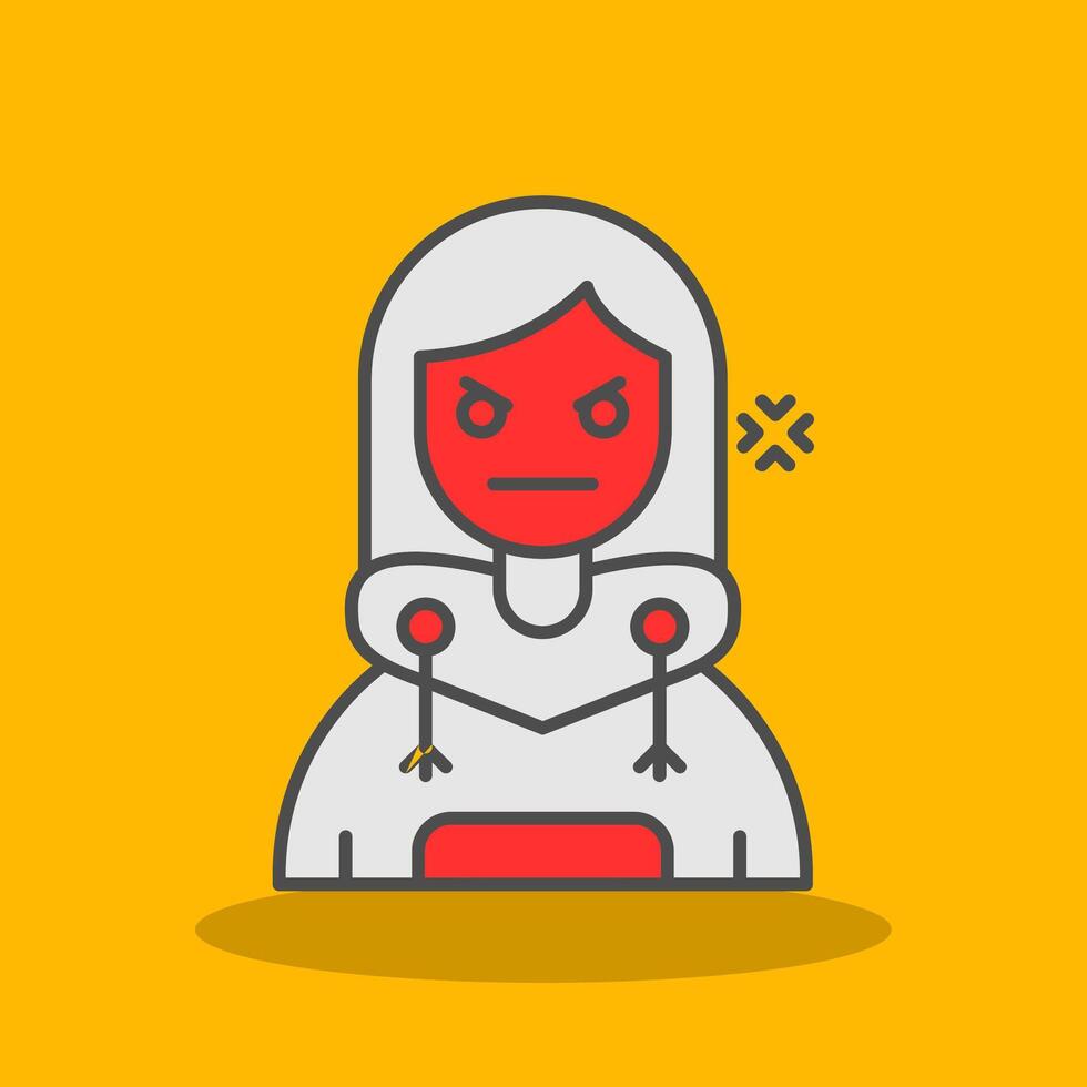 Angry Filled Shadow Icon vector