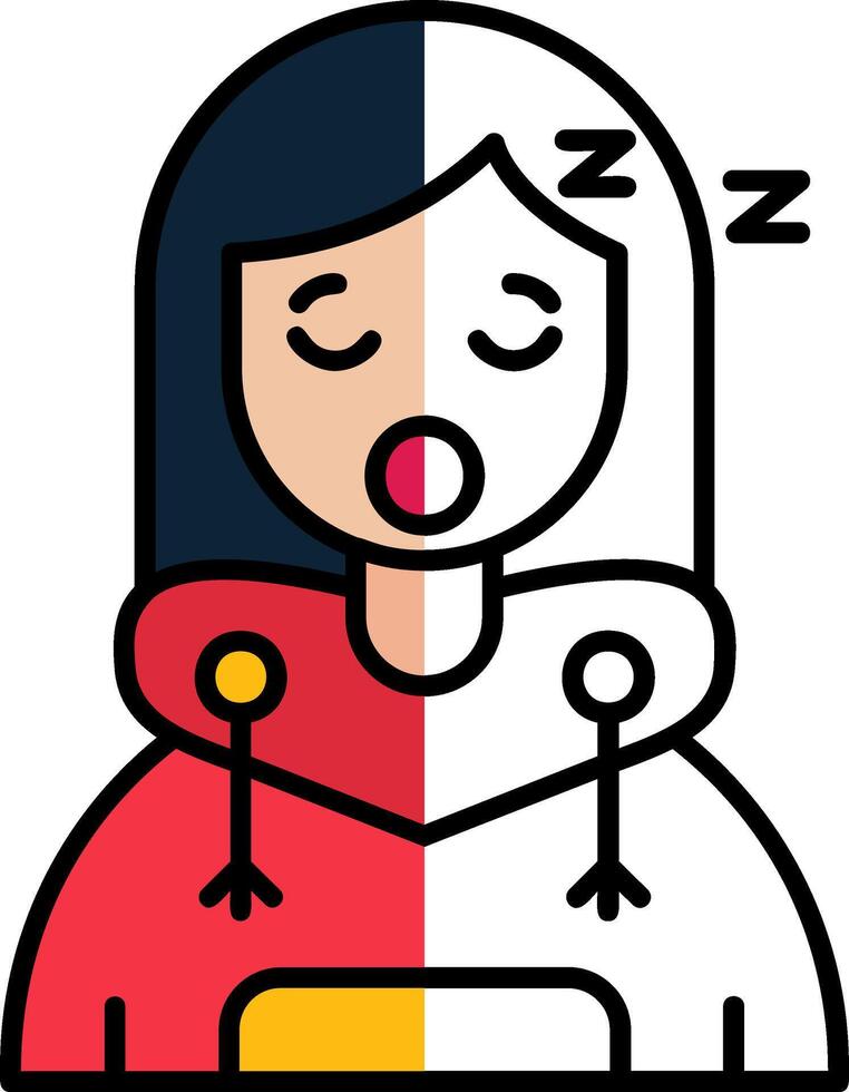 Sleep Filled Half Cut Icon vector