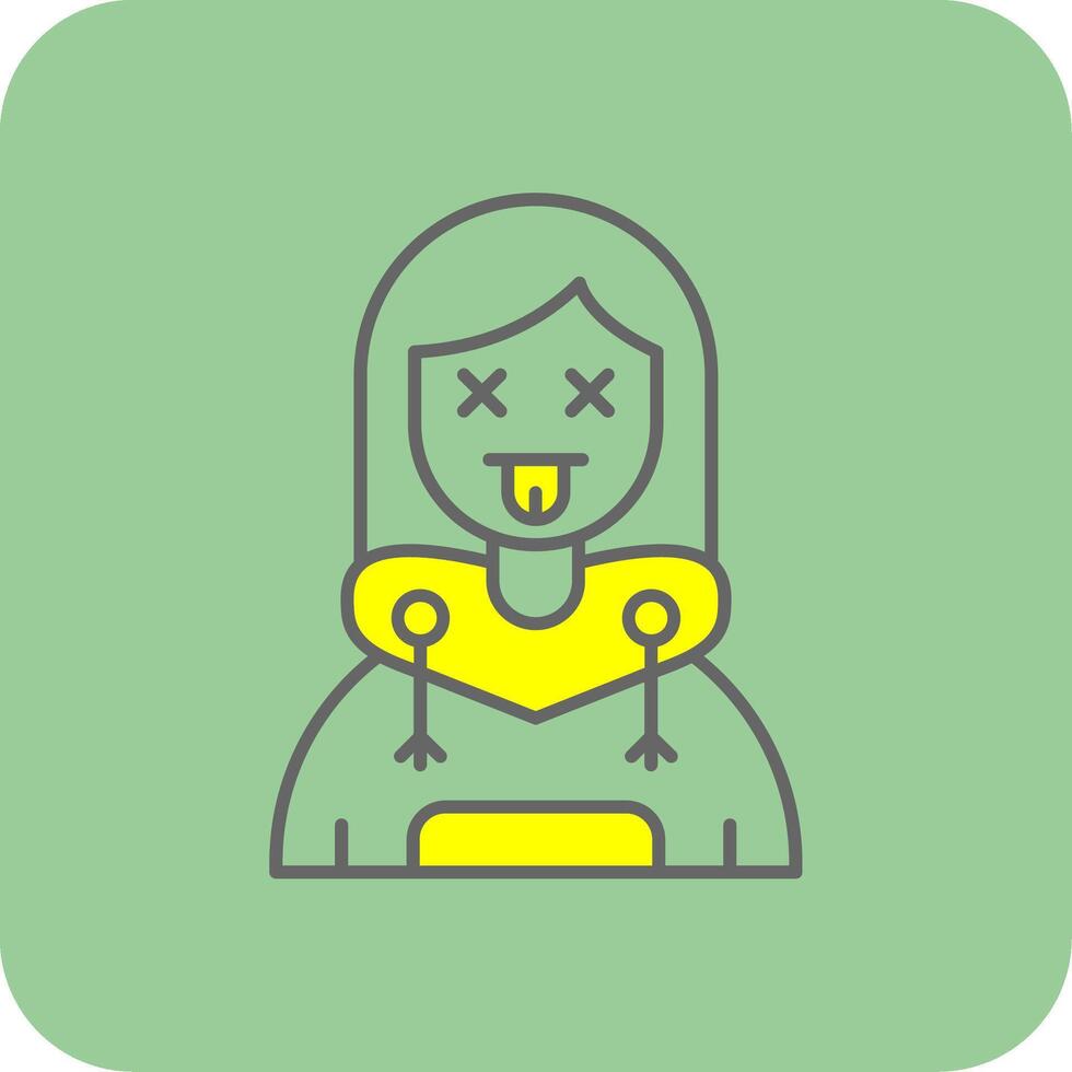 Dead Filled Yellow Icon vector