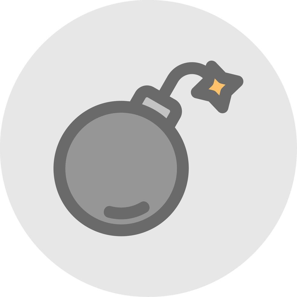 Bomb Line Filled Light Circle Icon vector