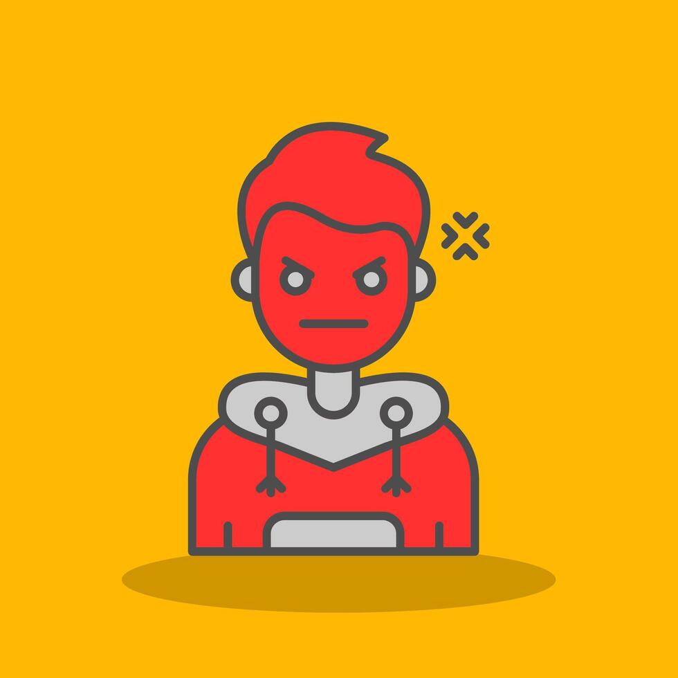 Angry Filled Shadow Icon vector