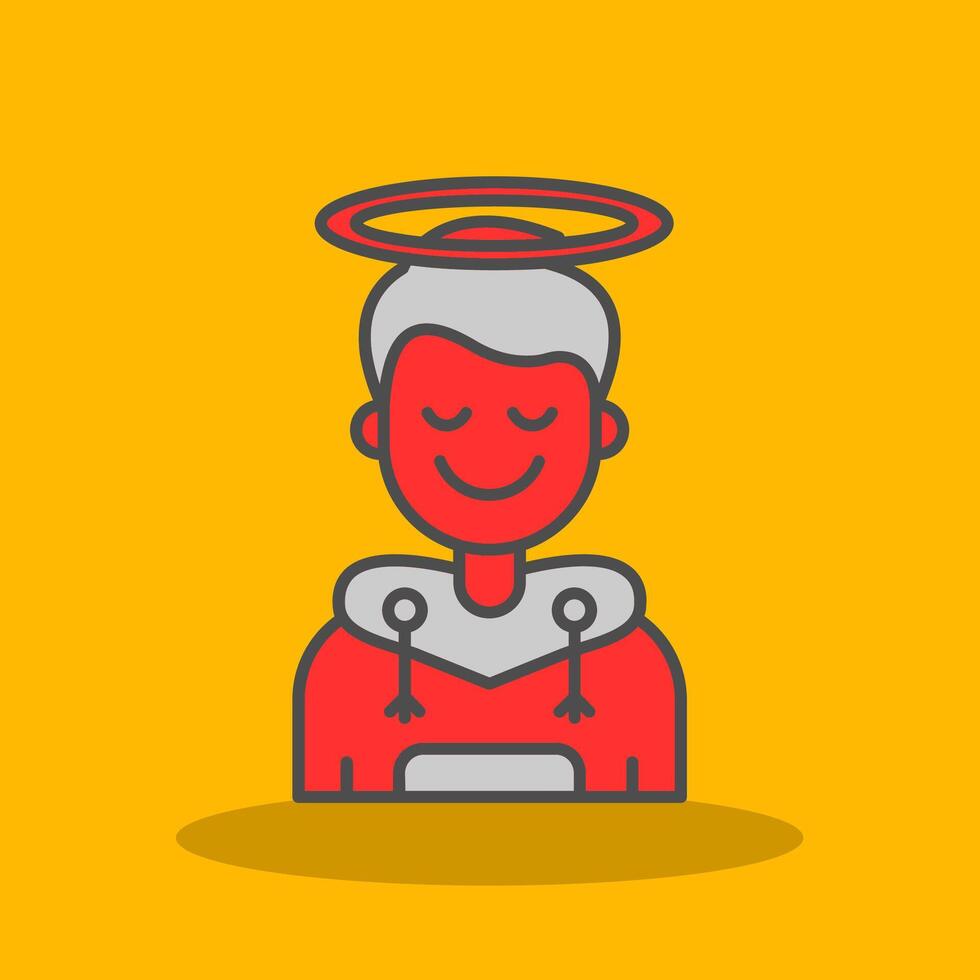 Angel Filled Shadow Icon vector