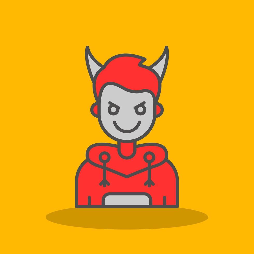 Demon Filled Shadow Icon vector