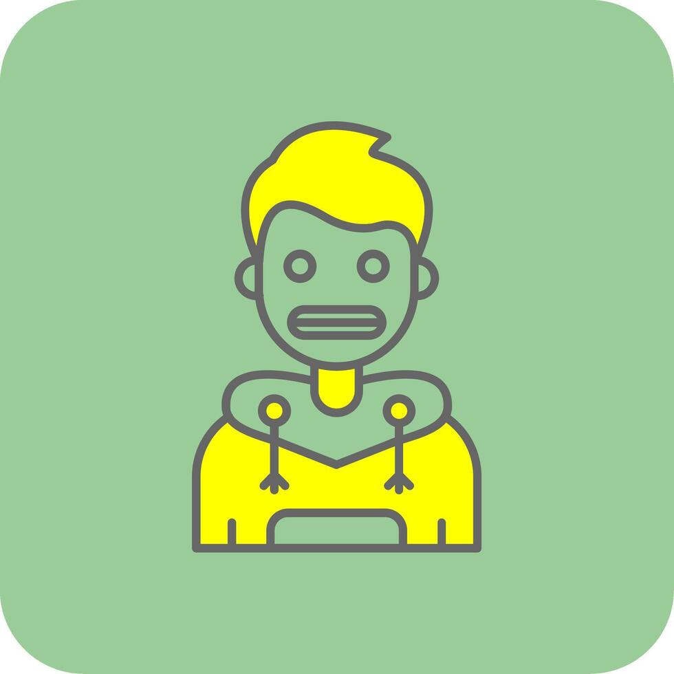 Shocked Filled Yellow Icon vector