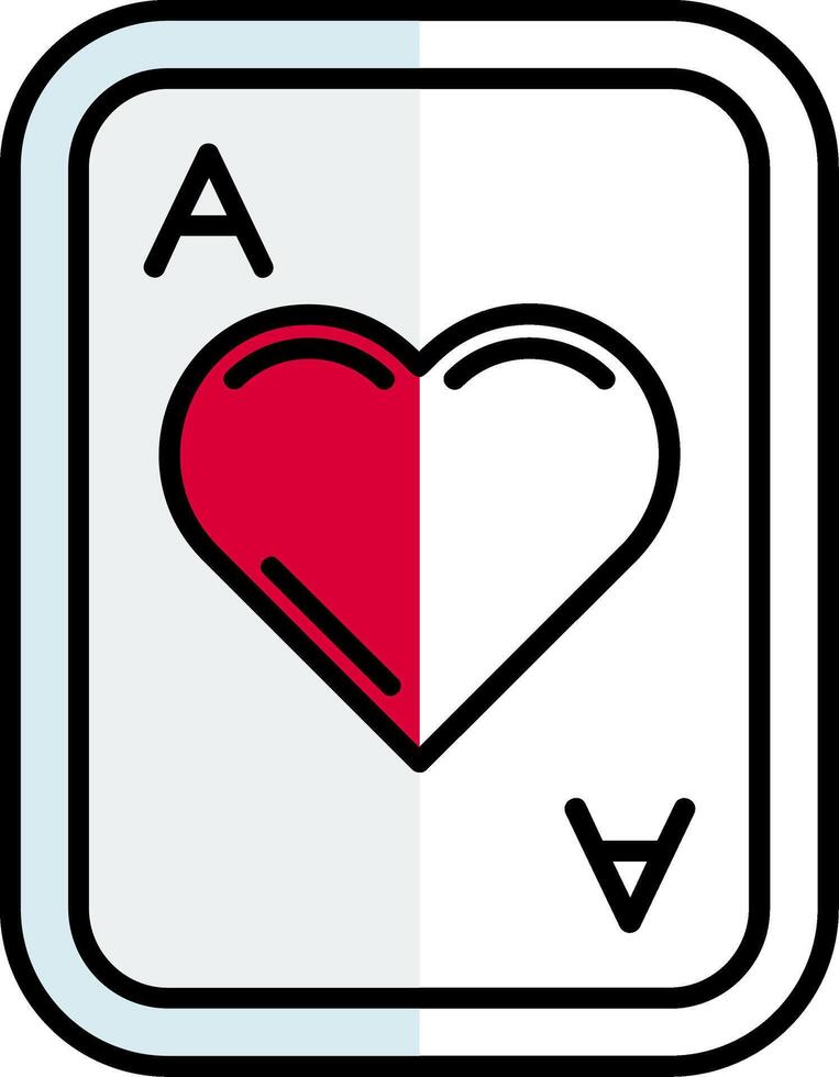 Hearts Filled Half Cut Icon vector