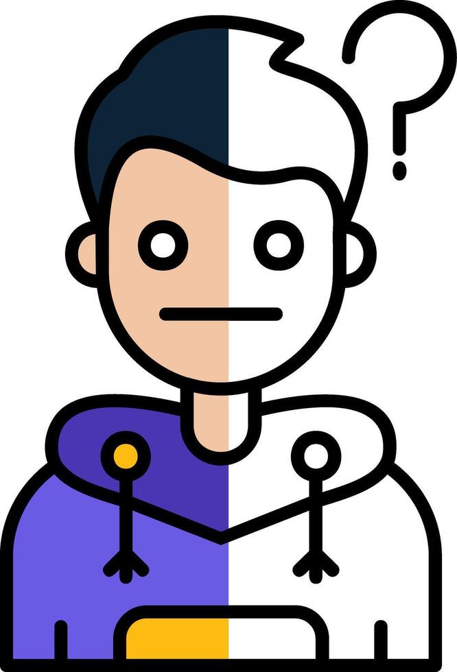 Thinking Filled Half Cut Icon vector