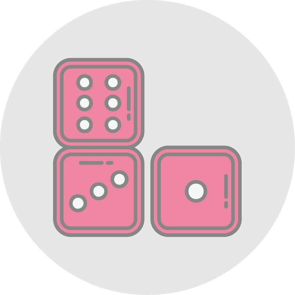 Dices Line Filled Light Circle Icon vector