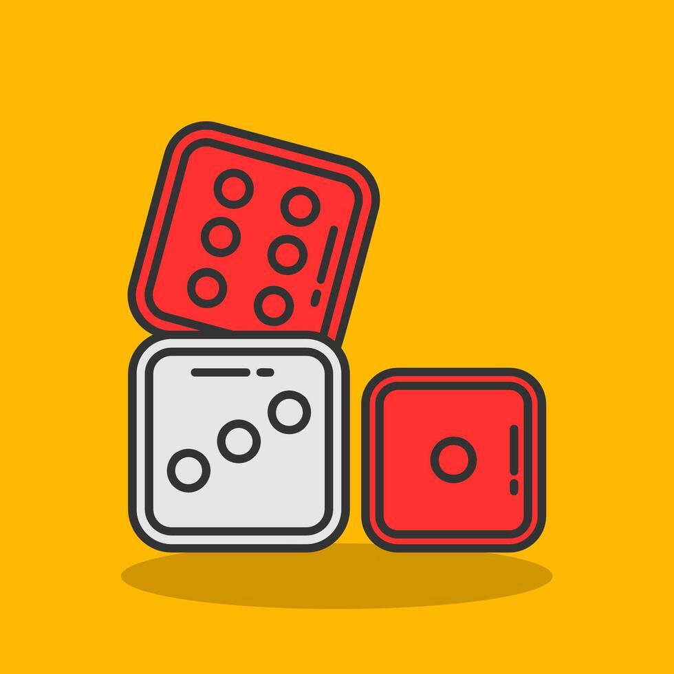 Dices Filled Shadow Icon vector