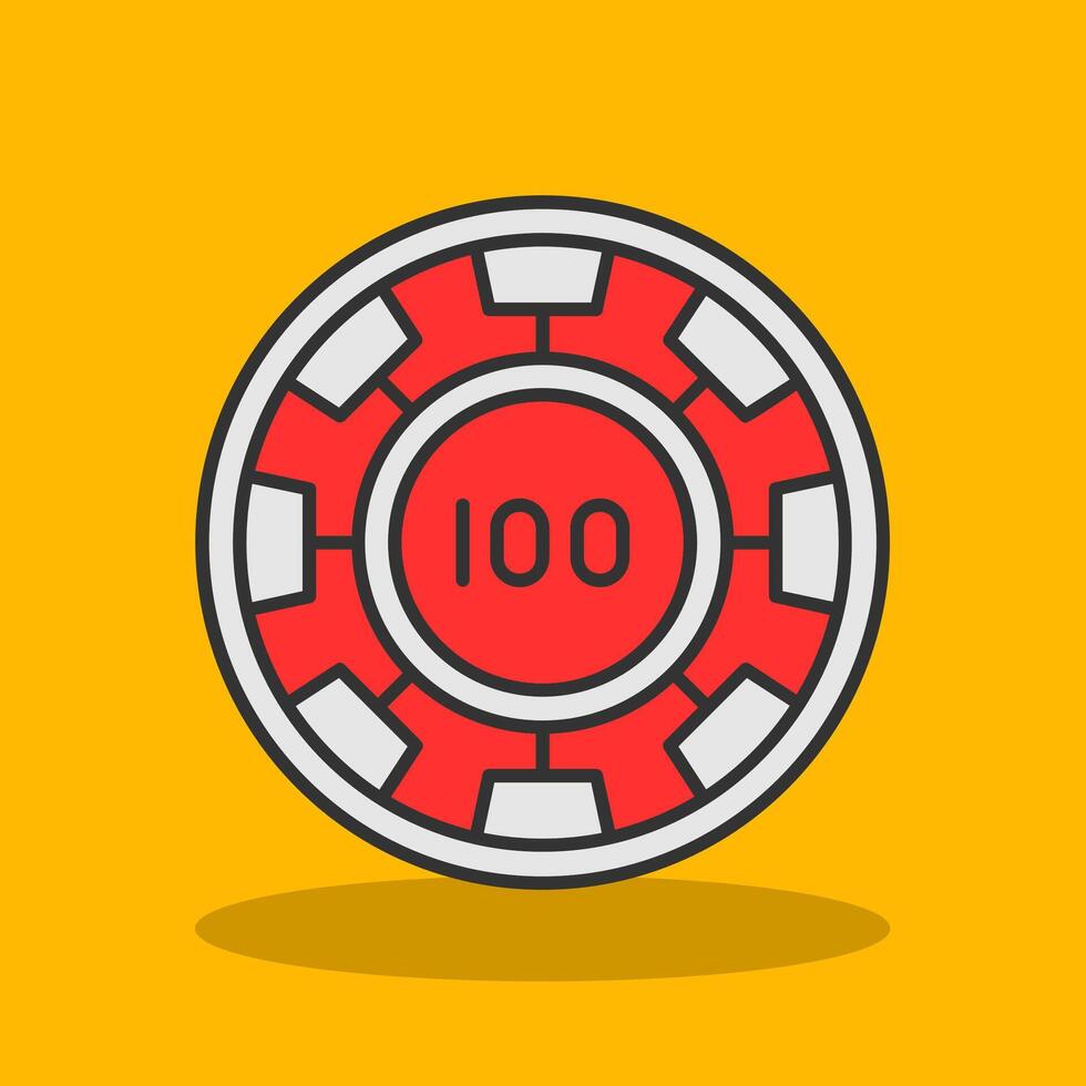 Chip Filled Shadow Icon vector