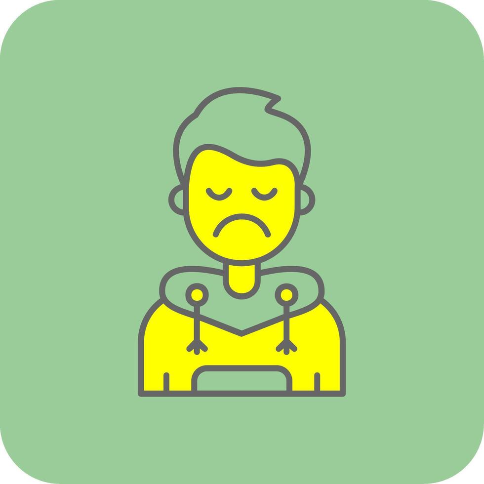 Sad Filled Yellow Icon vector