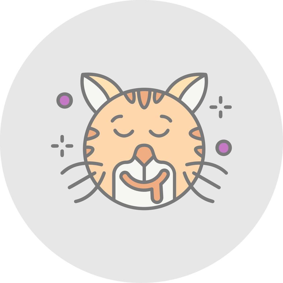 Drooling Line Filled Light Circle Icon vector