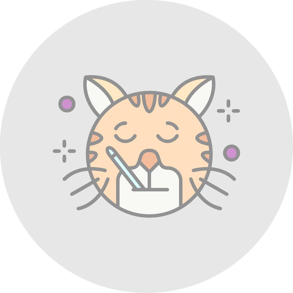 Sick Line Filled Light Circle Icon vector