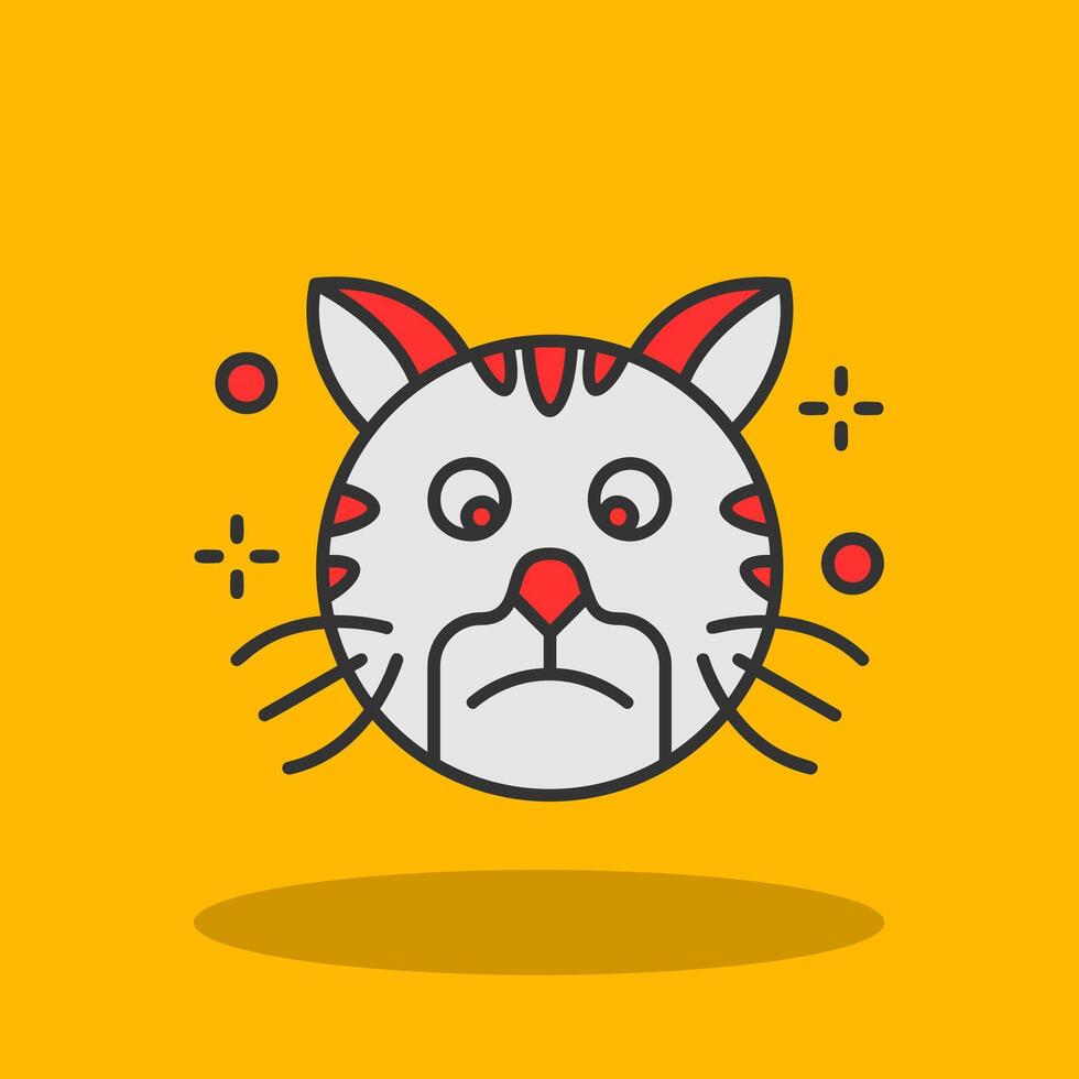 Sad Filled Shadow Icon vector