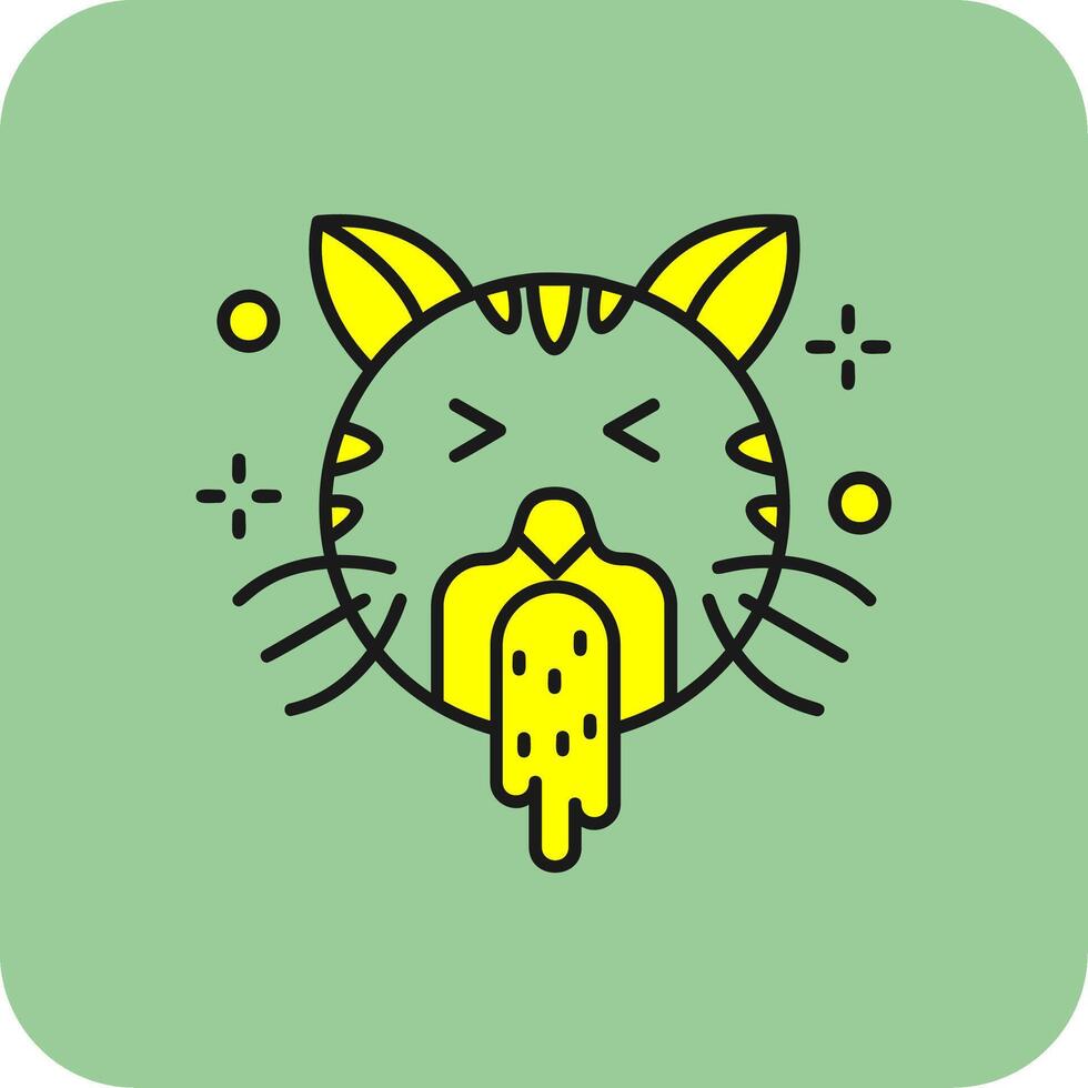 Vomit Filled Yellow Icon vector