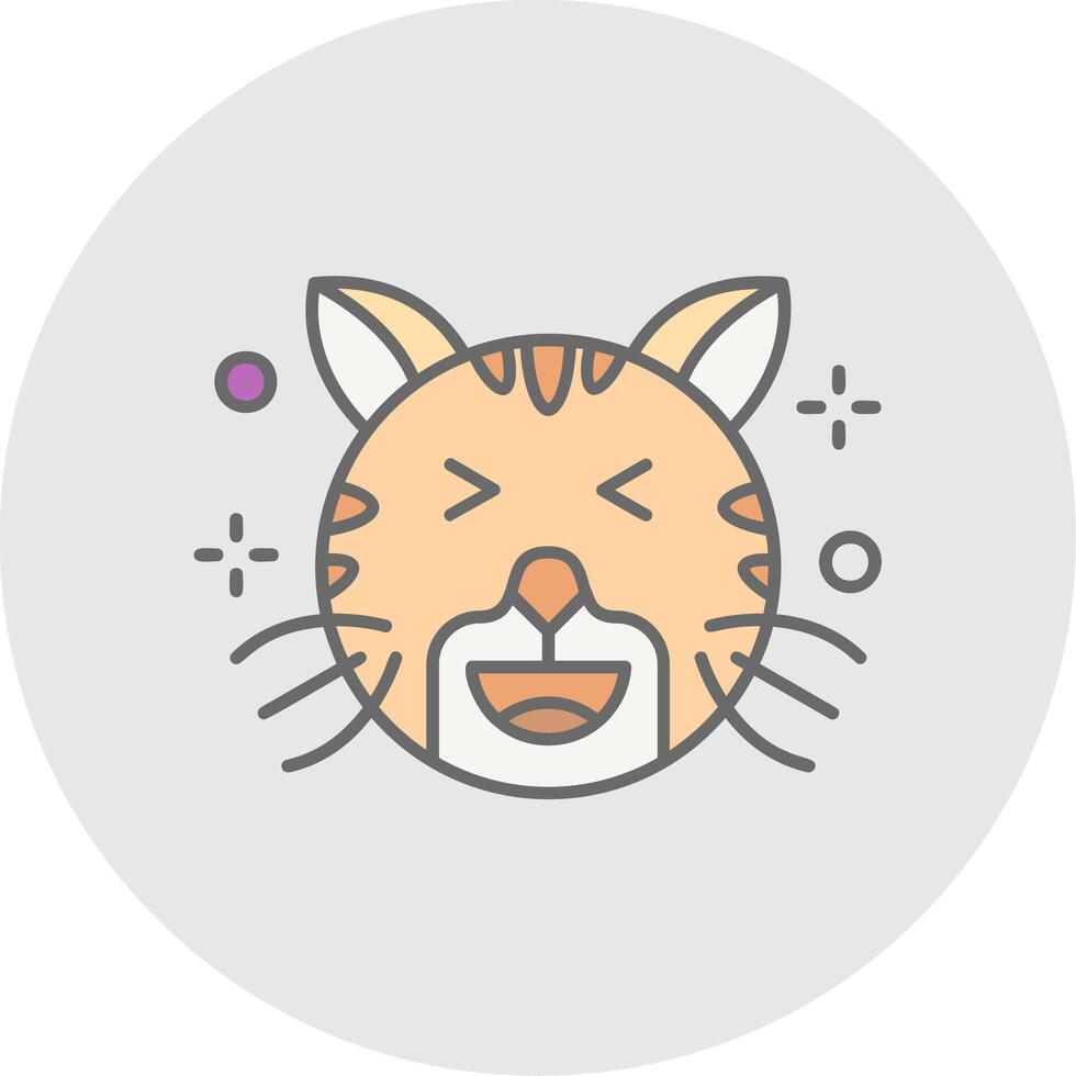 Laugh Line Filled Light Circle Icon vector