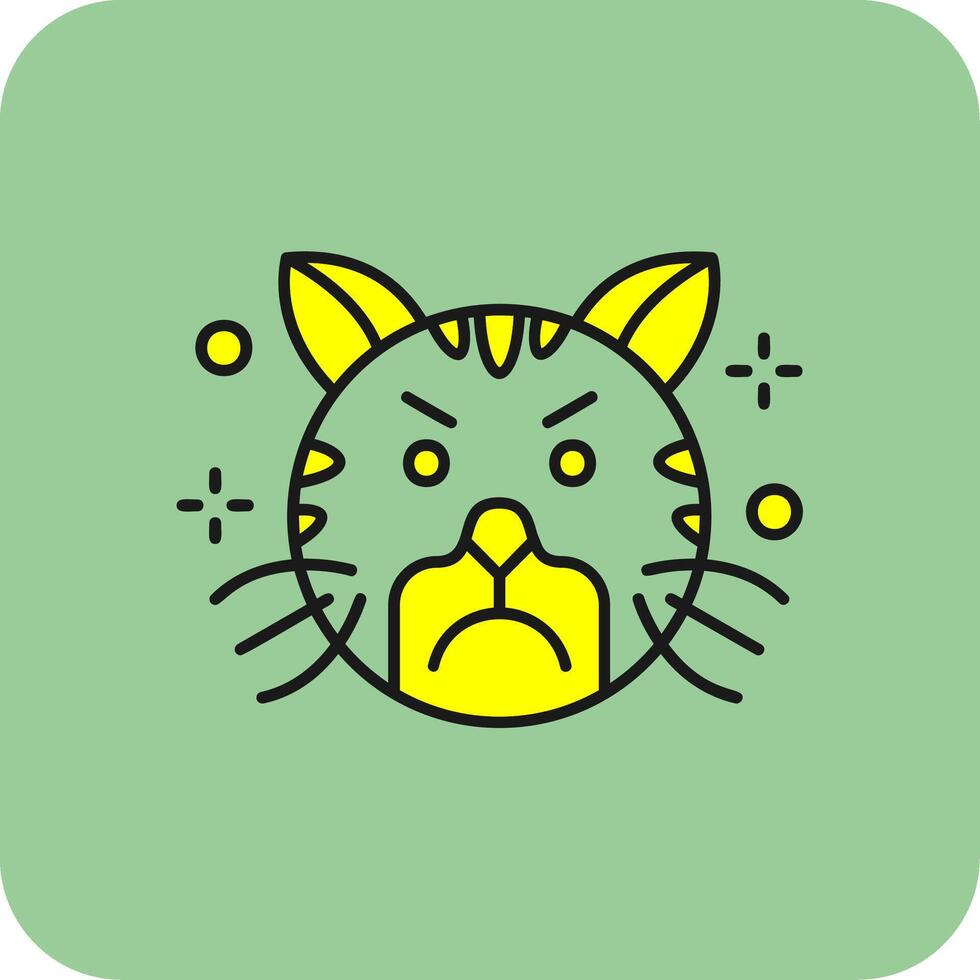 Angry Filled Yellow Icon vector