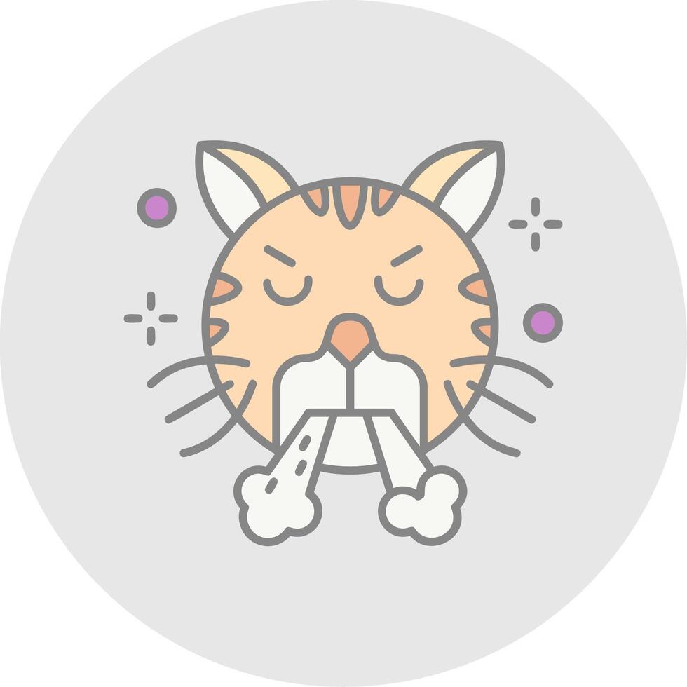 Angry Line Filled Light Circle Icon vector