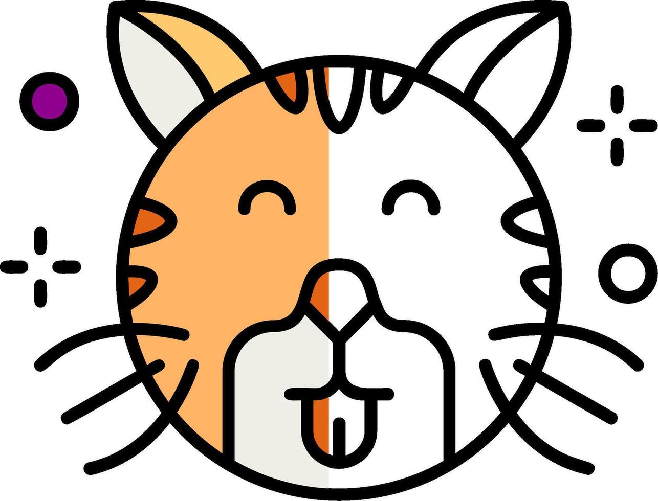Cute Filled Half Cut Icon vector