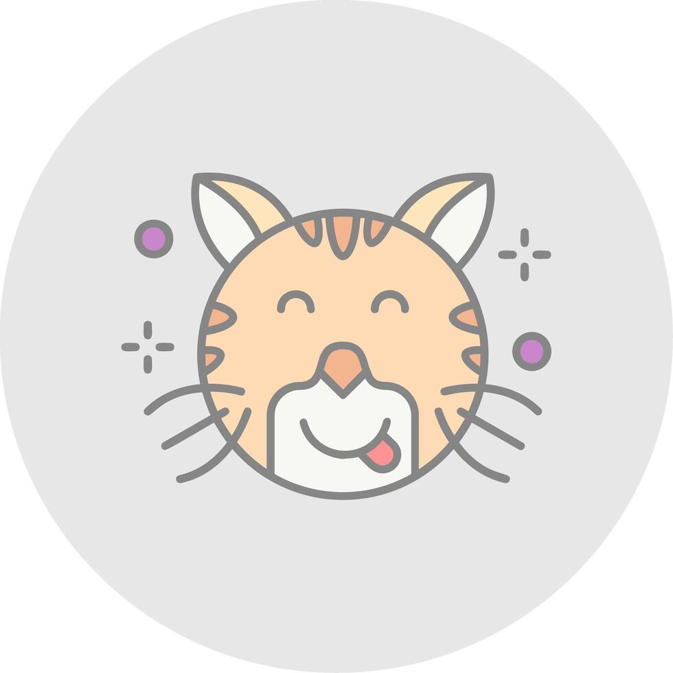 Tongue Line Filled Light Circle Icon vector