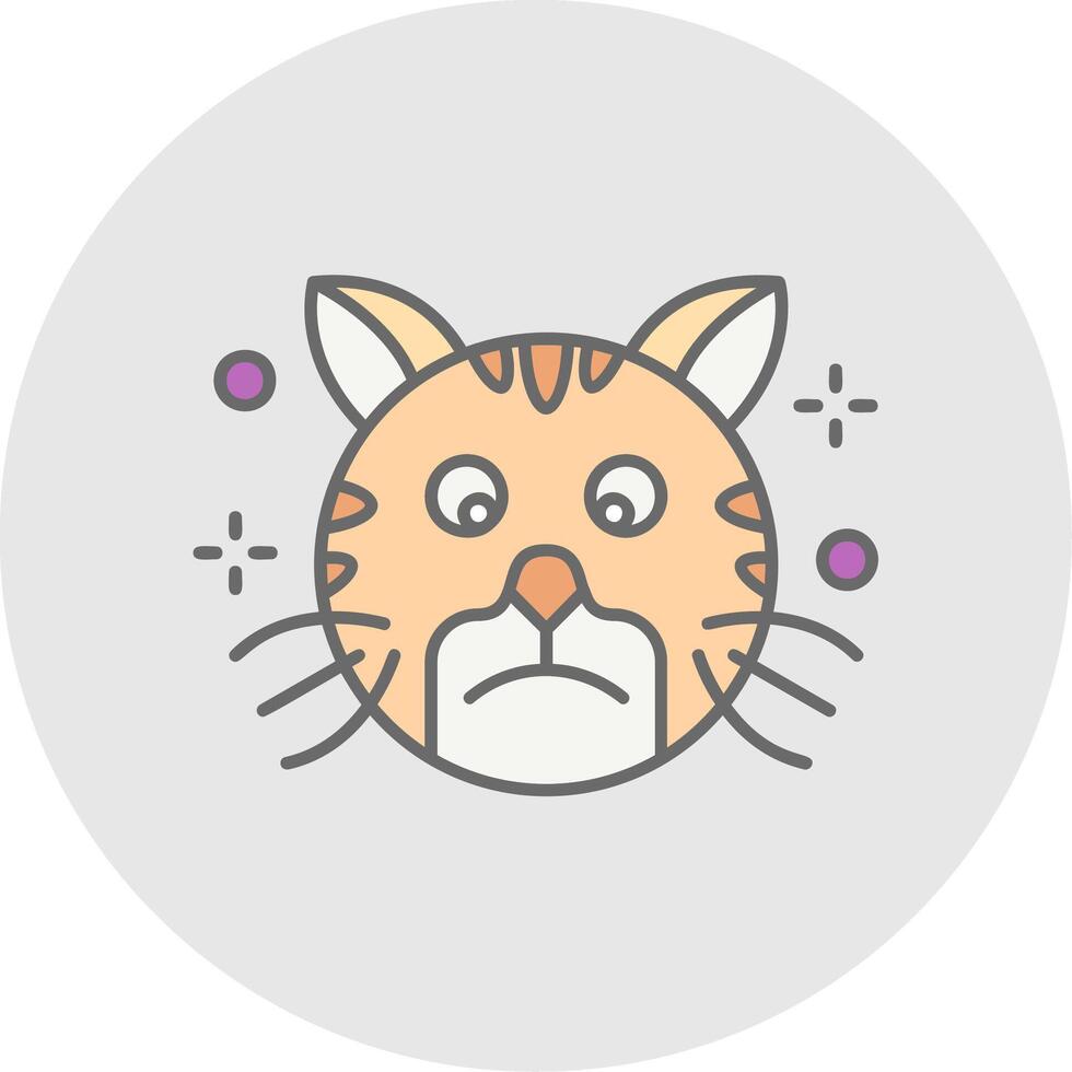 Sad Line Filled Light Circle Icon vector