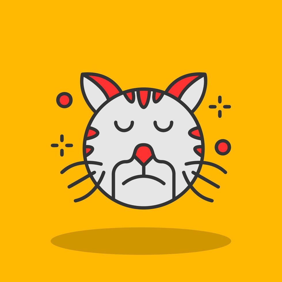 Sad Filled Shadow Icon vector