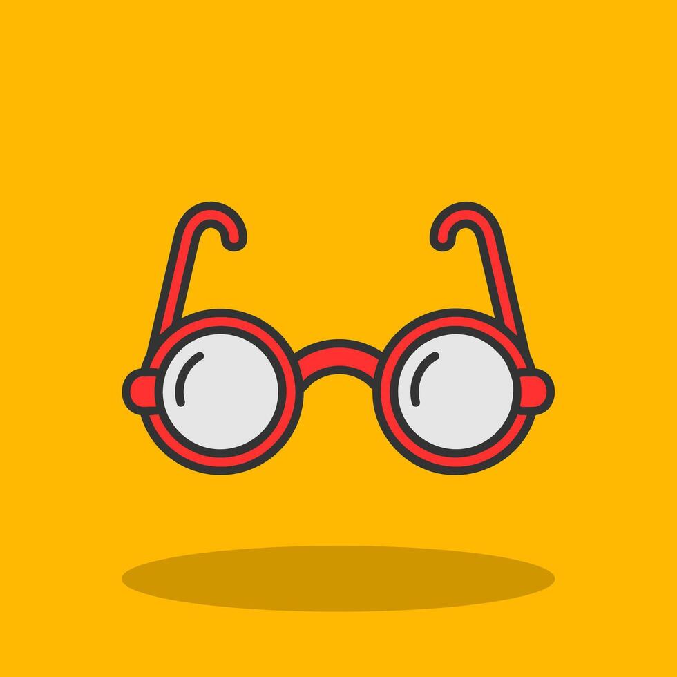 Eyeglasses Filled Shadow Icon vector