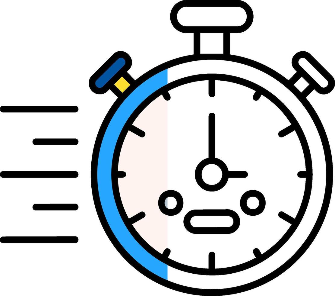 Stopwatch Filled Half Cut Icon vector