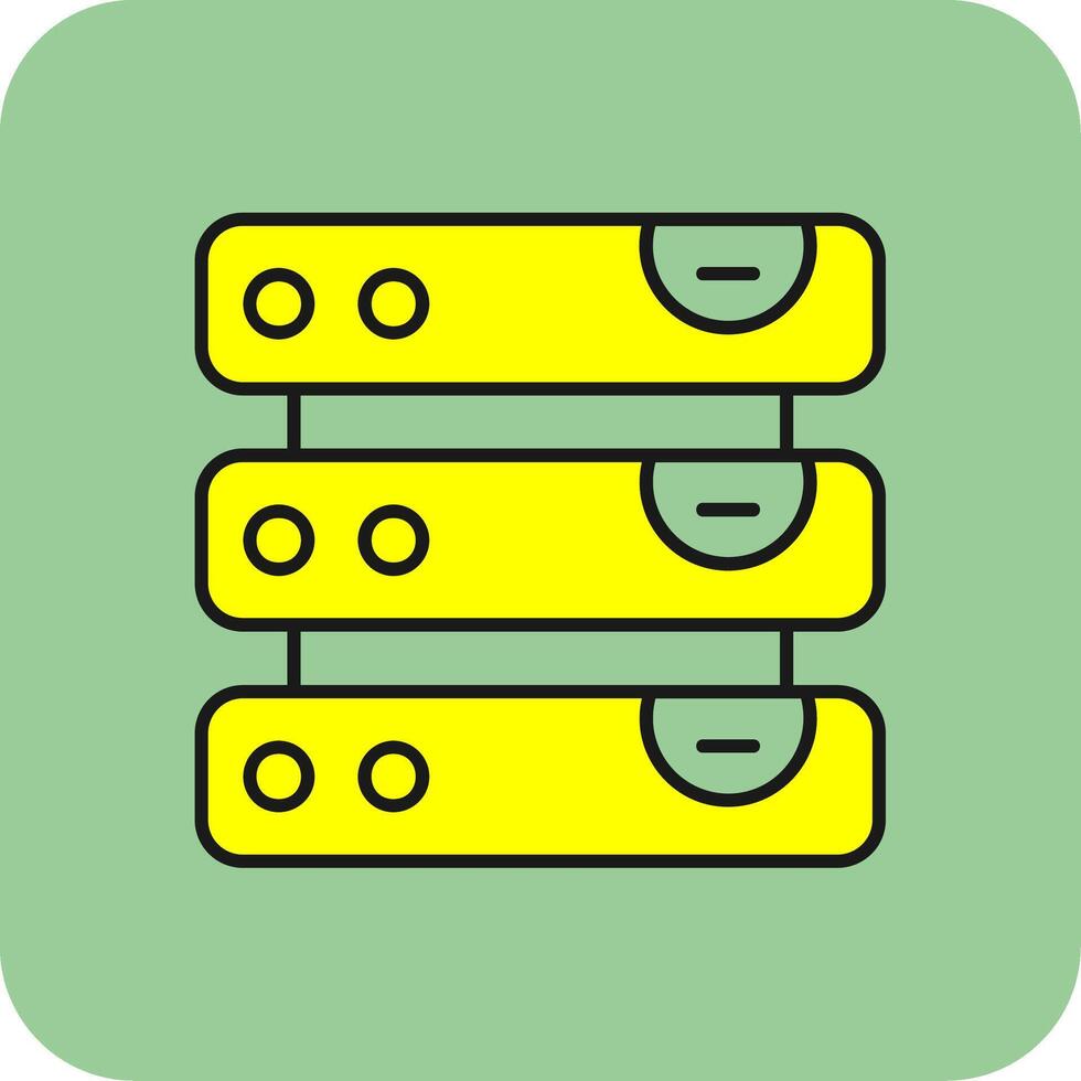 Database Filled Yellow Icon vector