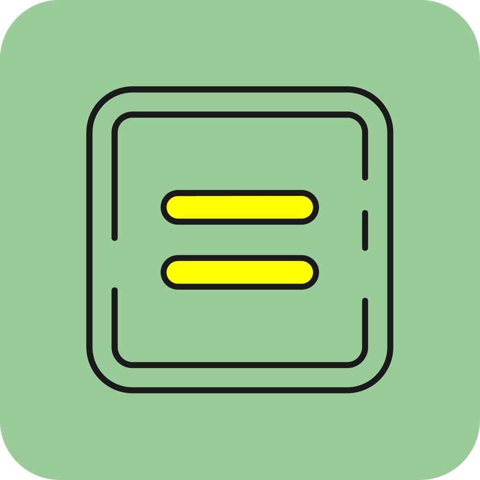 Equal Filled Yellow Icon vector