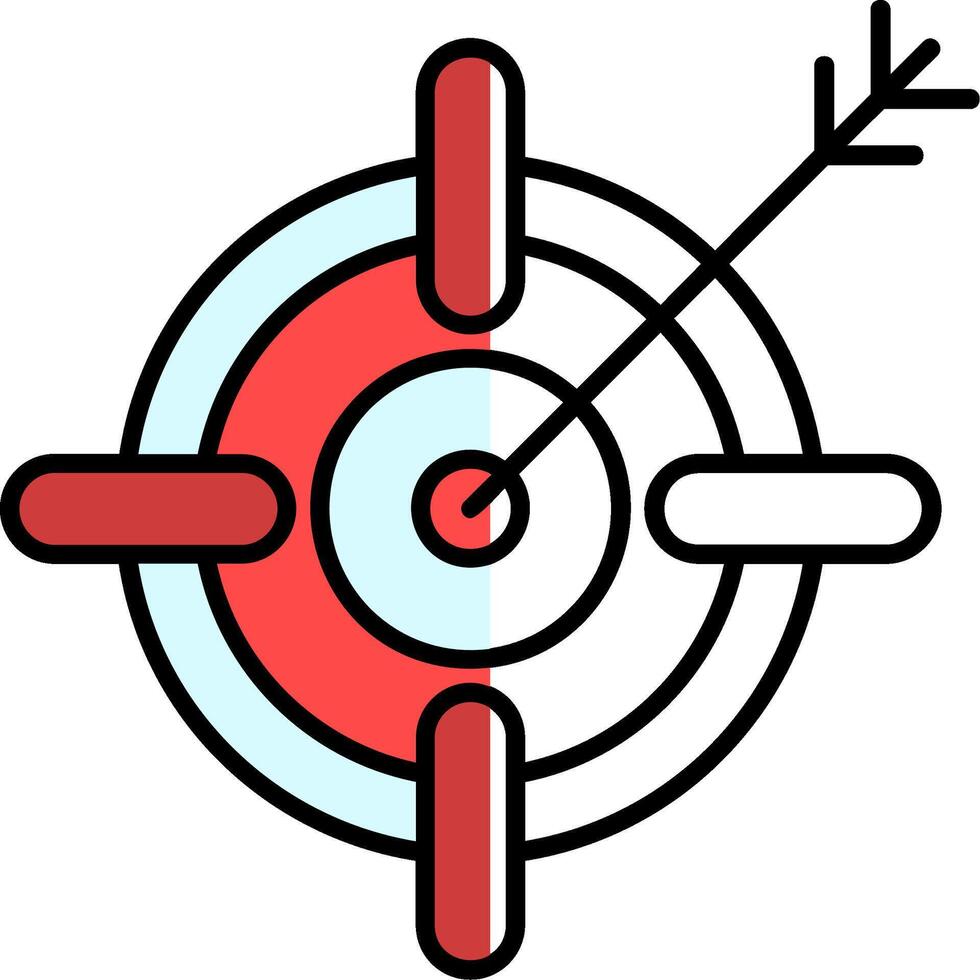 Target Filled Half Cut Icon vector