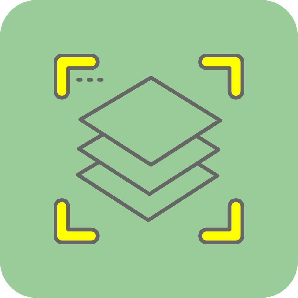 Layers Filled Yellow Icon vector