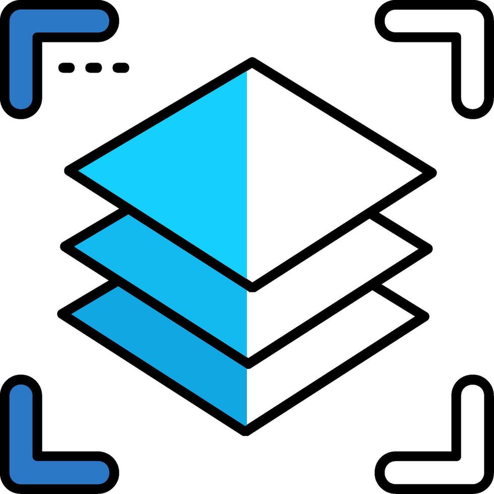 Layers Filled Half Cut Icon vector