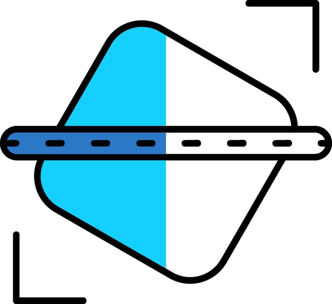 Straighten Filled Half Cut Icon vector