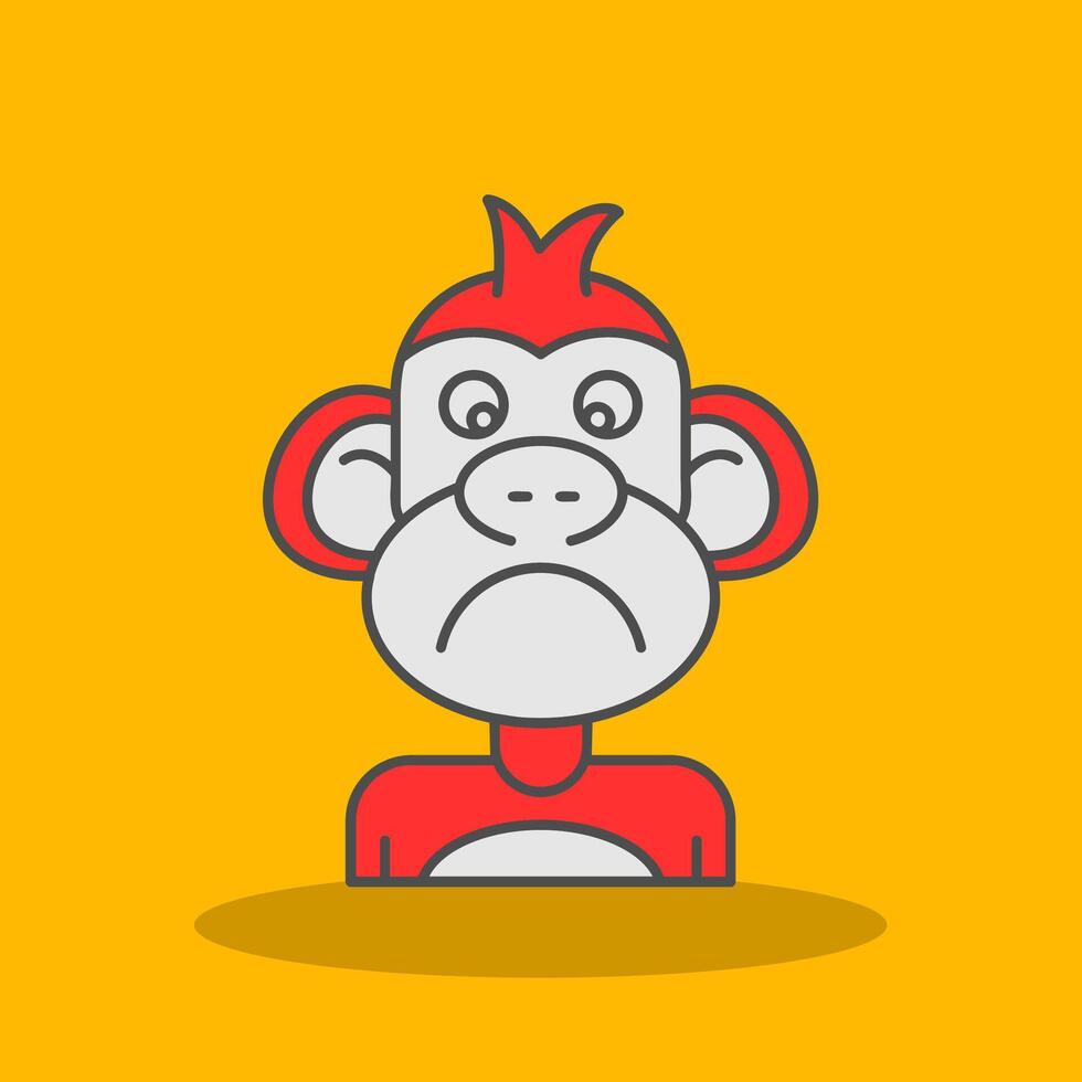 Sad Filled Shadow Icon vector