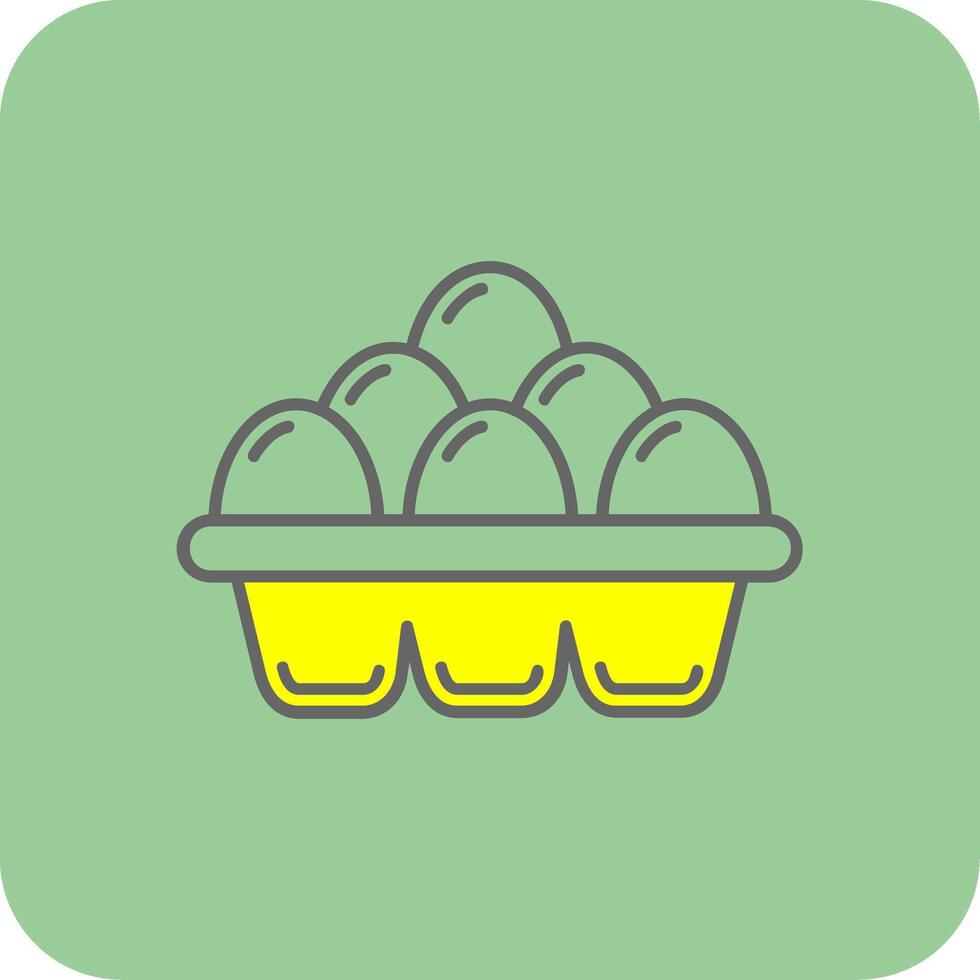 Eggs Filled Yellow Icon vector