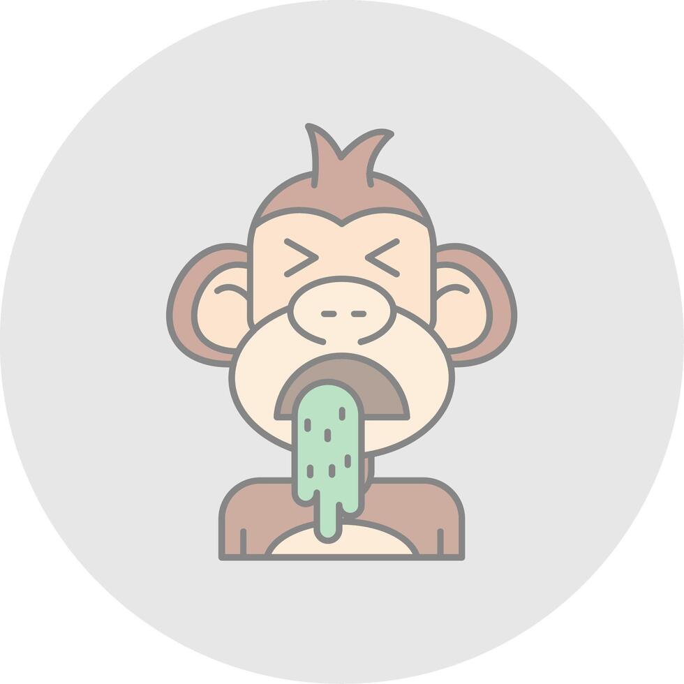 Vomit Line Filled Light Circle Icon vector
