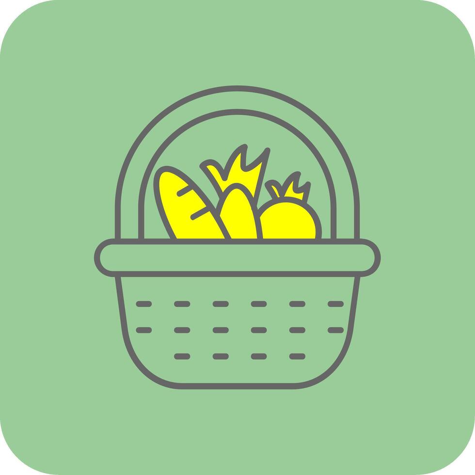 Basket Filled Yellow Icon vector